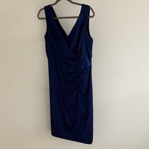Donna Ricco Deep Blue Backless Dress